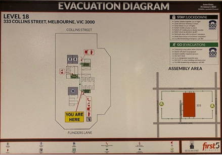 Image of Melbourne evacuation diagram