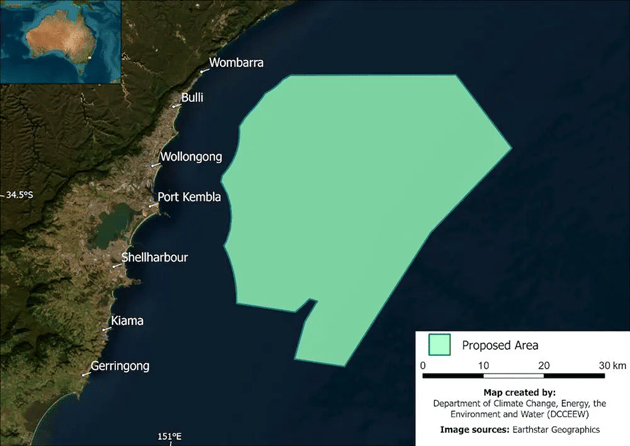 Image of The proposed area for the Illawarra Offshore Zone